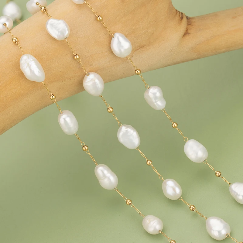 assoonas C323, Kette, Edelstahl, nickelfrei, Naturperle, handgefertigt, Schmuckzubehör, DIY Armband Halskette, 1m/Stück – Detail 9