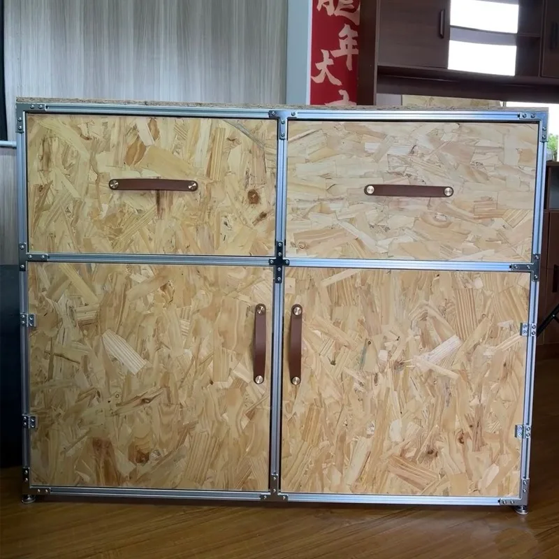 

Простой и современный шкаф-ведро из алюминиевого профиля, боковой шкаф из европейской сосновой доски, небольшая домашняя квартира