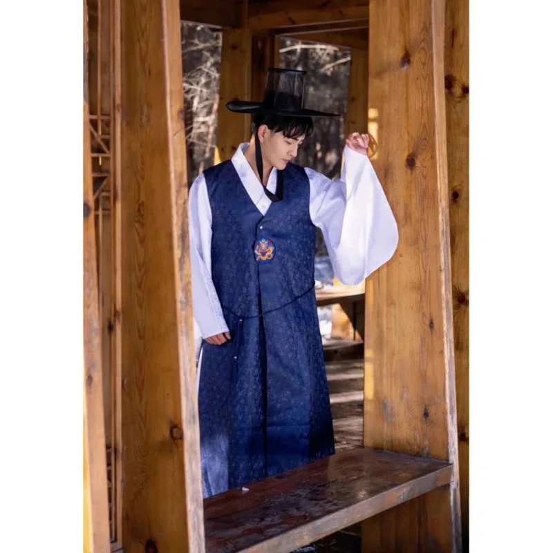 

20 Korean Hanbok Orthodox Traditional Korean Style Wedding Costume Satin Male Ethnic Clothing for Men Dance Costume Cosplay