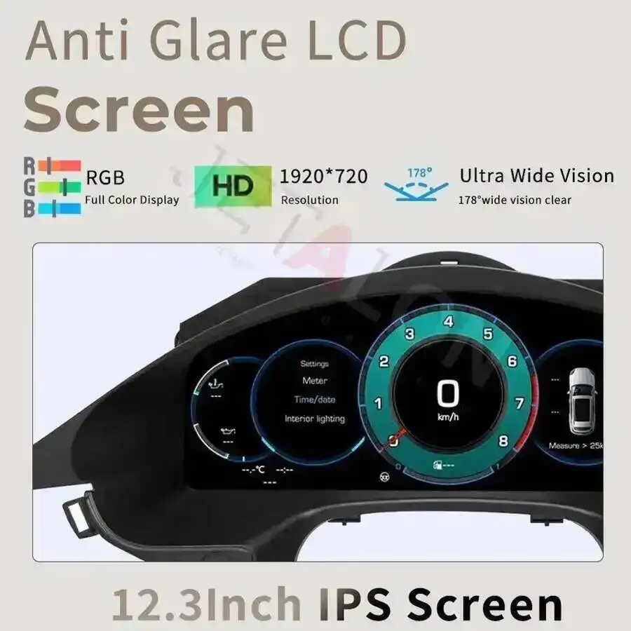 

12,3-дюймовый для Porsche Panamera 2010-2016, обновленный автомобильный ЖК-цифровой прибор, Carplay, спидометр, экран приборной панели, виртуальная кабина