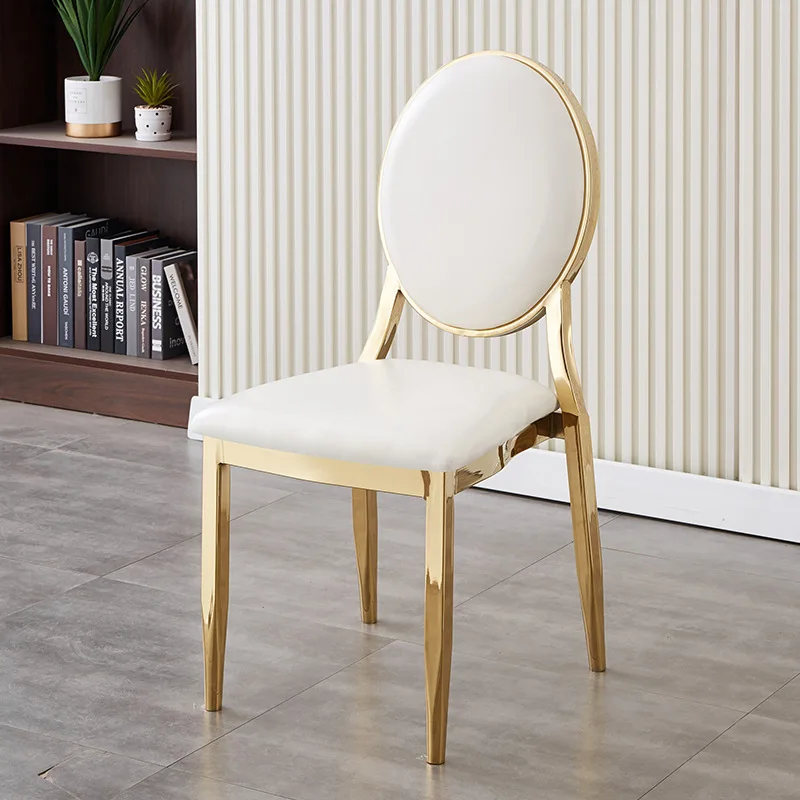 

#Pastoral Design Stackable Hotel & Restaurant Banquet Dining Chairs Electroplated Silver Finish for VIP Private Rooms