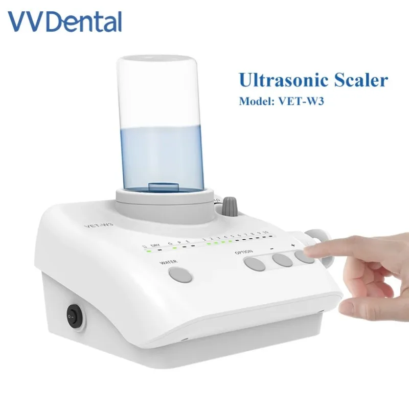 VV Dental Ultrasonic Scaler Instrument with 2*Water Bottles and 5 Work Tips Tools for tooth Cleaning Whitening Machine VET-W3