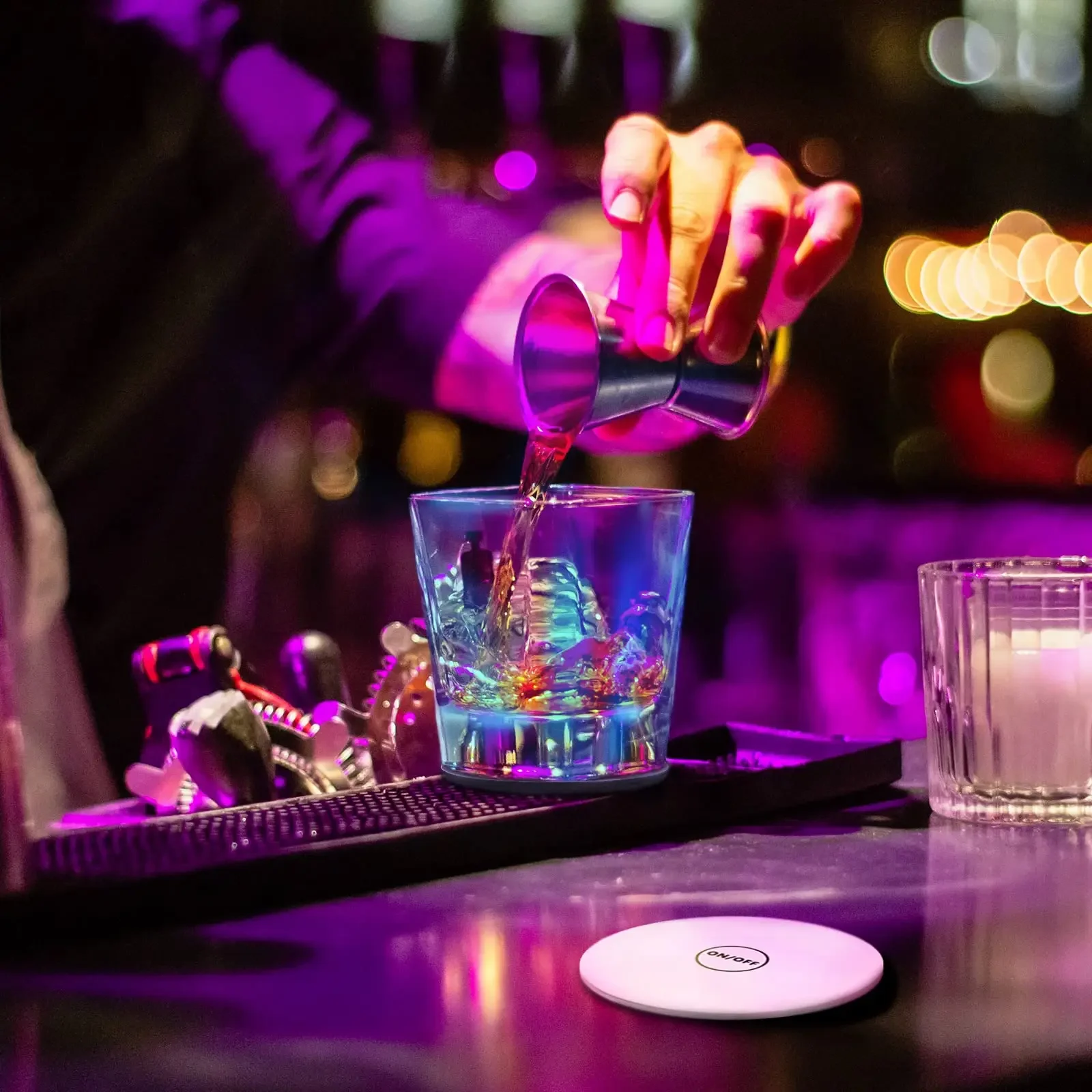 Barra luminosa colorida, pegatina para botella de vino para fiesta de boda, iluminación luminosa, pegatina para botella de vino, luz LED para posavasos