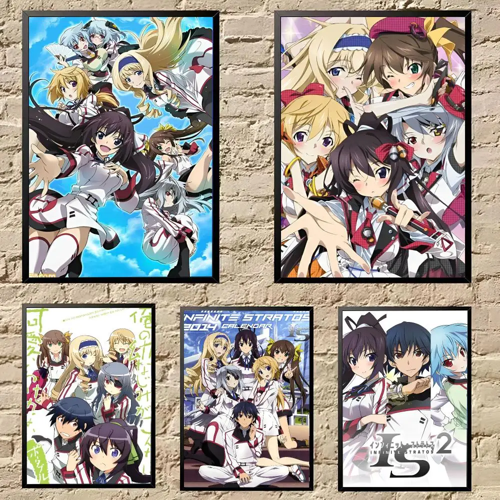 Mecha Harem School Anime Infinite S-Stratos Poster Poster HD Self Adhesive Waterproof Wall Art Ideal For Home Office Dorm Bedroo
