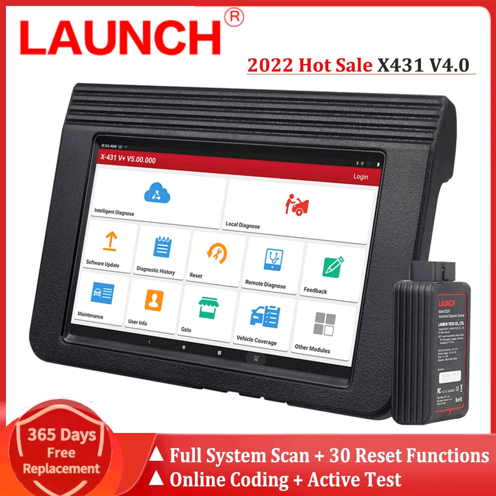 

LAUNCH X431 V 4.0 8-inch NEWEST Diagnostic Tool FULL System 30+Reset Functions with ECU Coding/Activative Test OBD2 Scanner