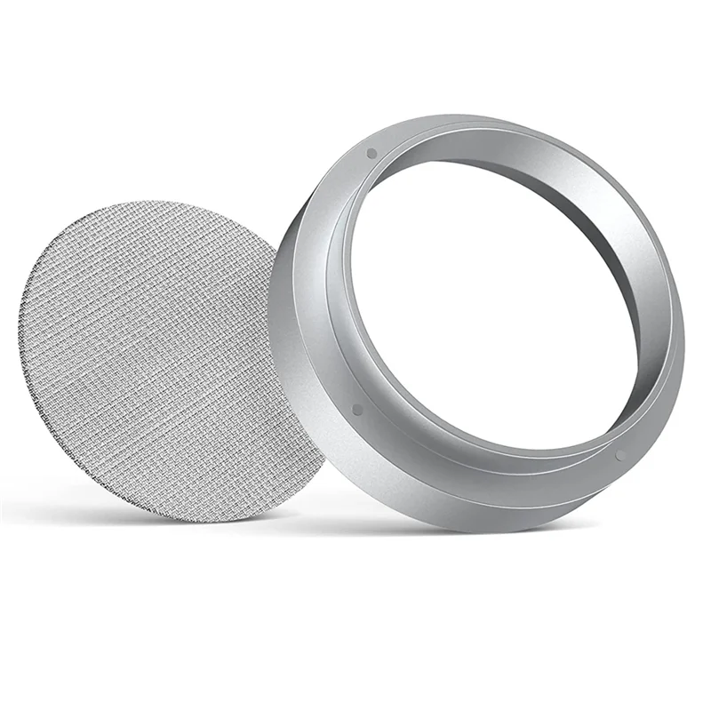 51mm Coffee Dosing Ring, Aluminum Coffee Dosing Ring with Puck Screen, Stainless Steel Espresso Sieve for Portafilter