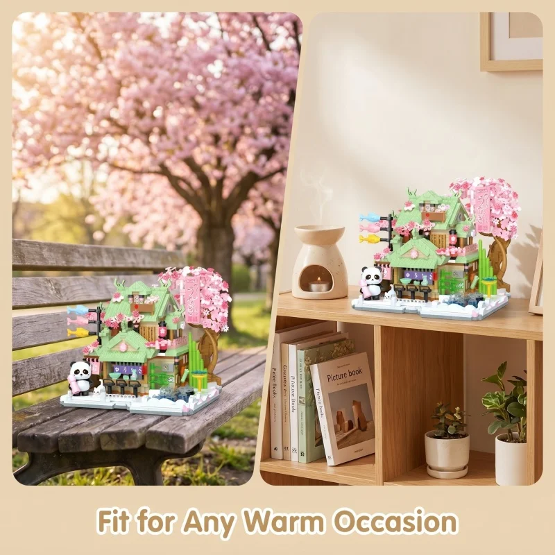 Sakura Tree House & Izakaya Building Blocks, 2-in-1 Japanese