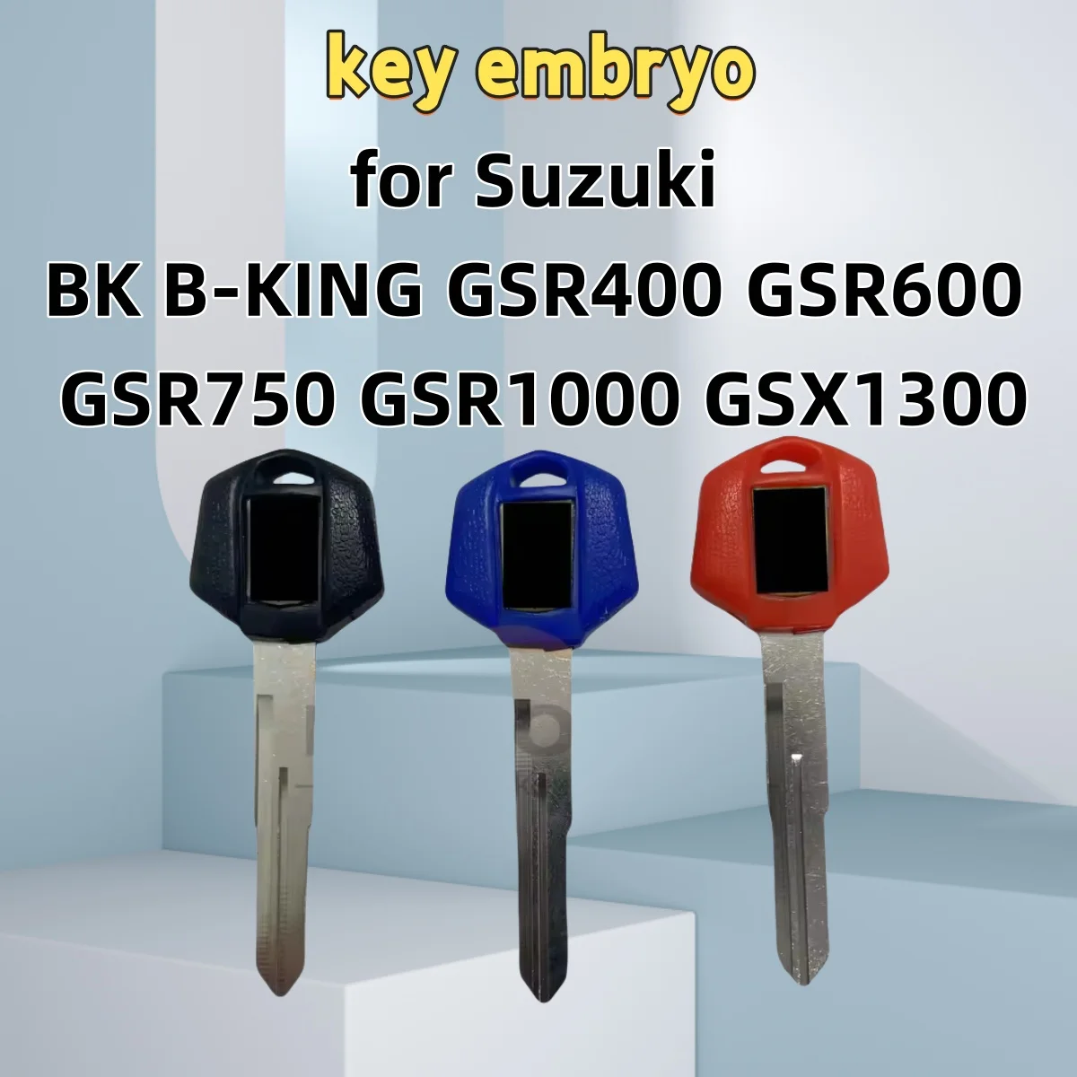 

for Suzuki BK B-KING GSR400 GSR600 GSR750 GSR1000 GSX1300 High-Quality Uncut Key Motorcycle Key Blank Replacement with Logo