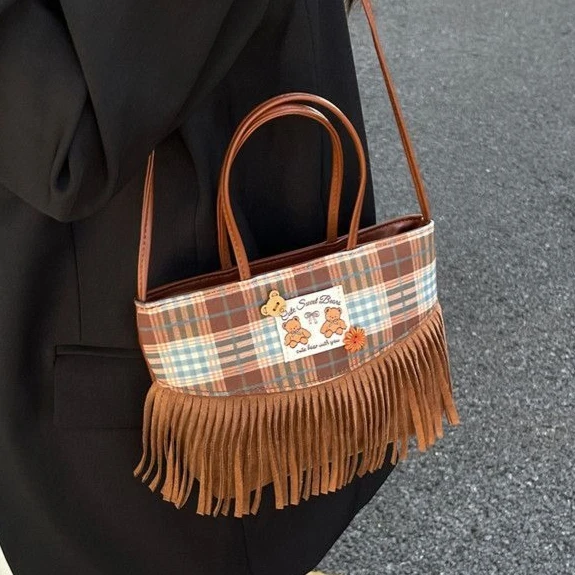 

Милая сумка через плечо из искусственной кожи с кисточками и пуговицами в стиле ретро, сумки через плечо, сумка для хранения, кошелек, женские сумки, сумки, кошелек