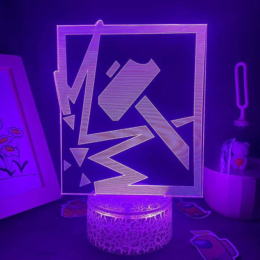 Lampu Malam LED RGB 3D LOGO Game Rainbow Six Sledge, Hadiah Keren untuk Teman, Dekorasi Meja Kamar Tidur, Lampu Neon Lava Berwarna-warni