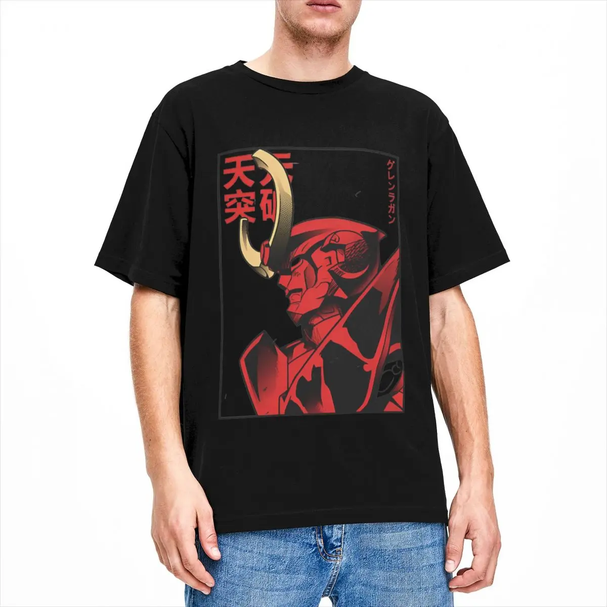 Couple T-Shirt Gurren Lagann T-Shirts Leisure Getta Robo Beach Tee Shirt Streetwear Custom Logo 100% Cotton Tops Plus Size 5XL