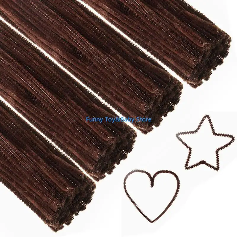 100 pièces cure-pipes 24 couleurs tiges Chenille pour bricolage Art pour artisanat créatif C90B