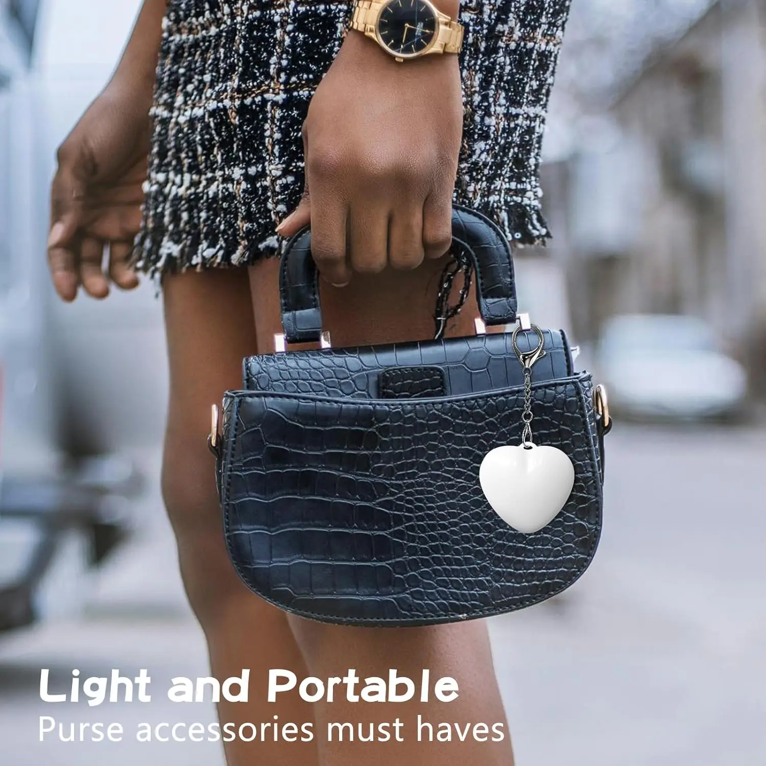 1/2pcs LED Purse Heart Shape Light with Automatic Sensor Handbag Light Portable Smart Touch Activated Lighting Creative Gift