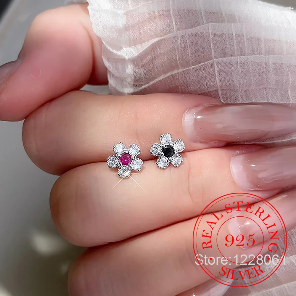 

Ювелирные изделия из стерлингового серебра 925, милые серьги-гвоздики с кристаллами и цветком сливы для женщин, ювелирные изделия для свадебной вечеринки для девочек, подарок другу