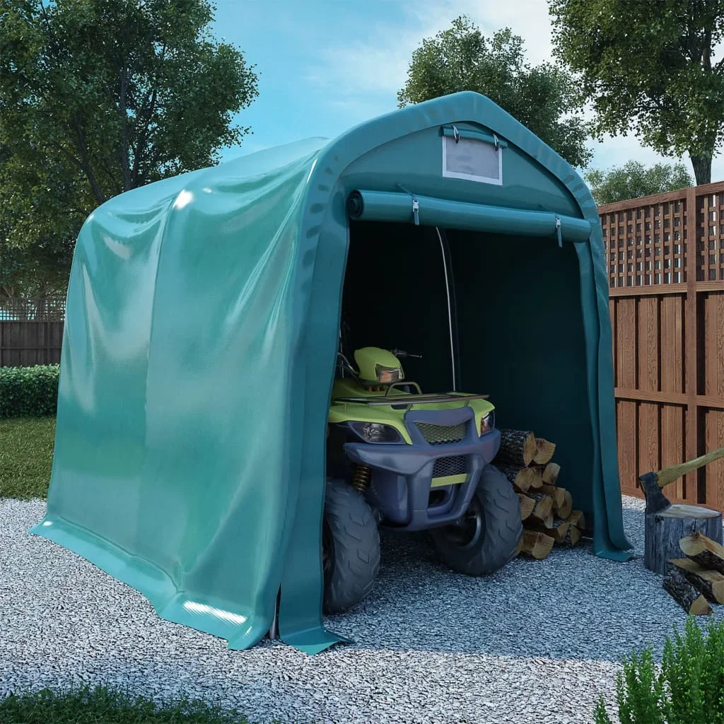 Vidaxl Green Garage Tent Pvc 1.6X2.4 M Outdoor Products Sunshade And Rainproof Outdoor Decoration