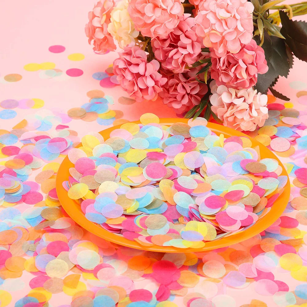 30 g Round Pastel Rainbow Pastel Tissue Confetti Dots for Wedding Baby Shower Graduation Birthday Party Decoration