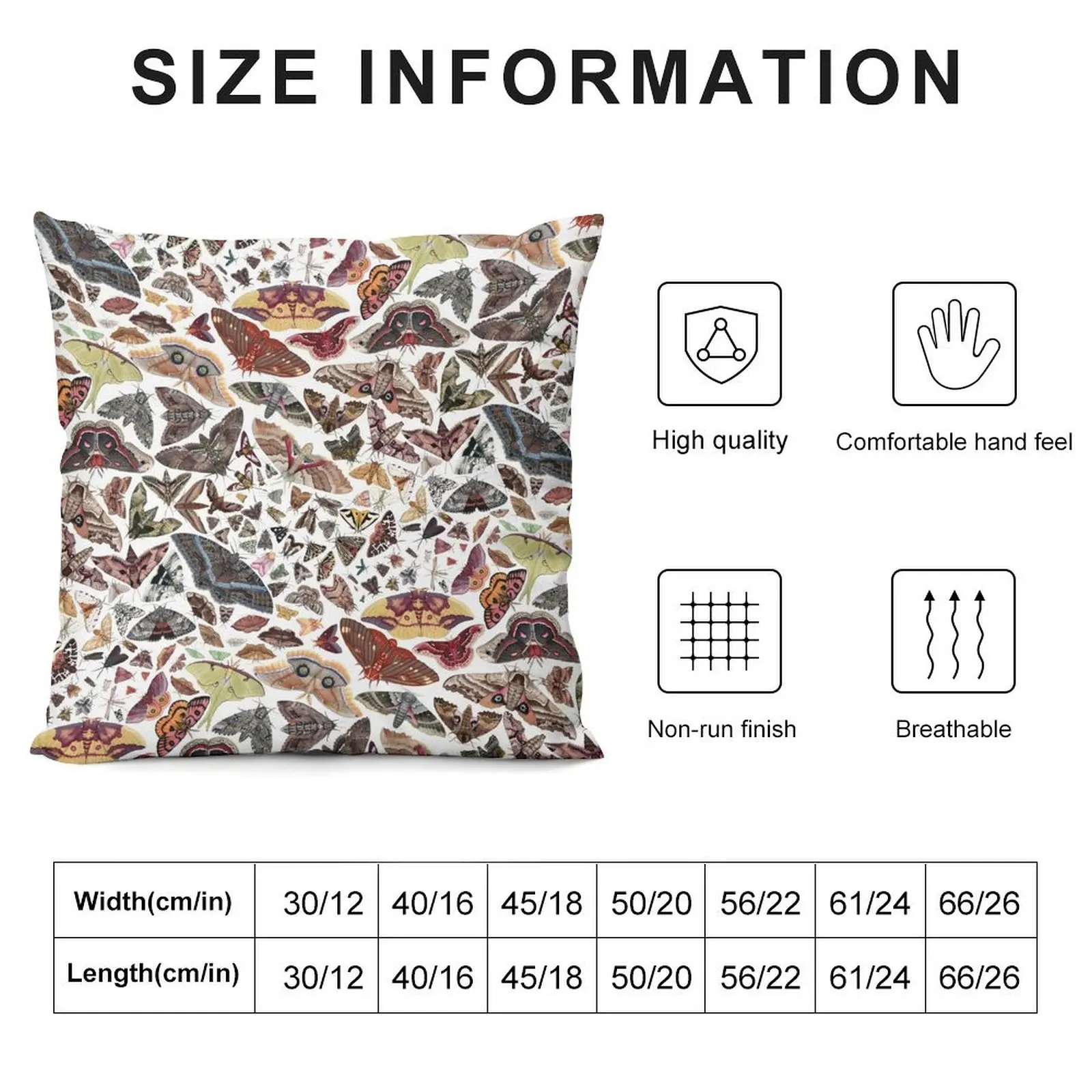 Moths of North America Pattern Throw Pillow Luxury Pillow Cover Bed pillowcases Marble Cushion Cover Ornamental Pillow