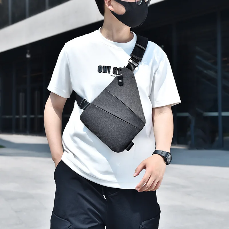 

Tactical Chest Bag Men's Crossbody Large Capacity Multi-Pocket Single Shoulder Fashionable New Model Summer 2024 Polyester