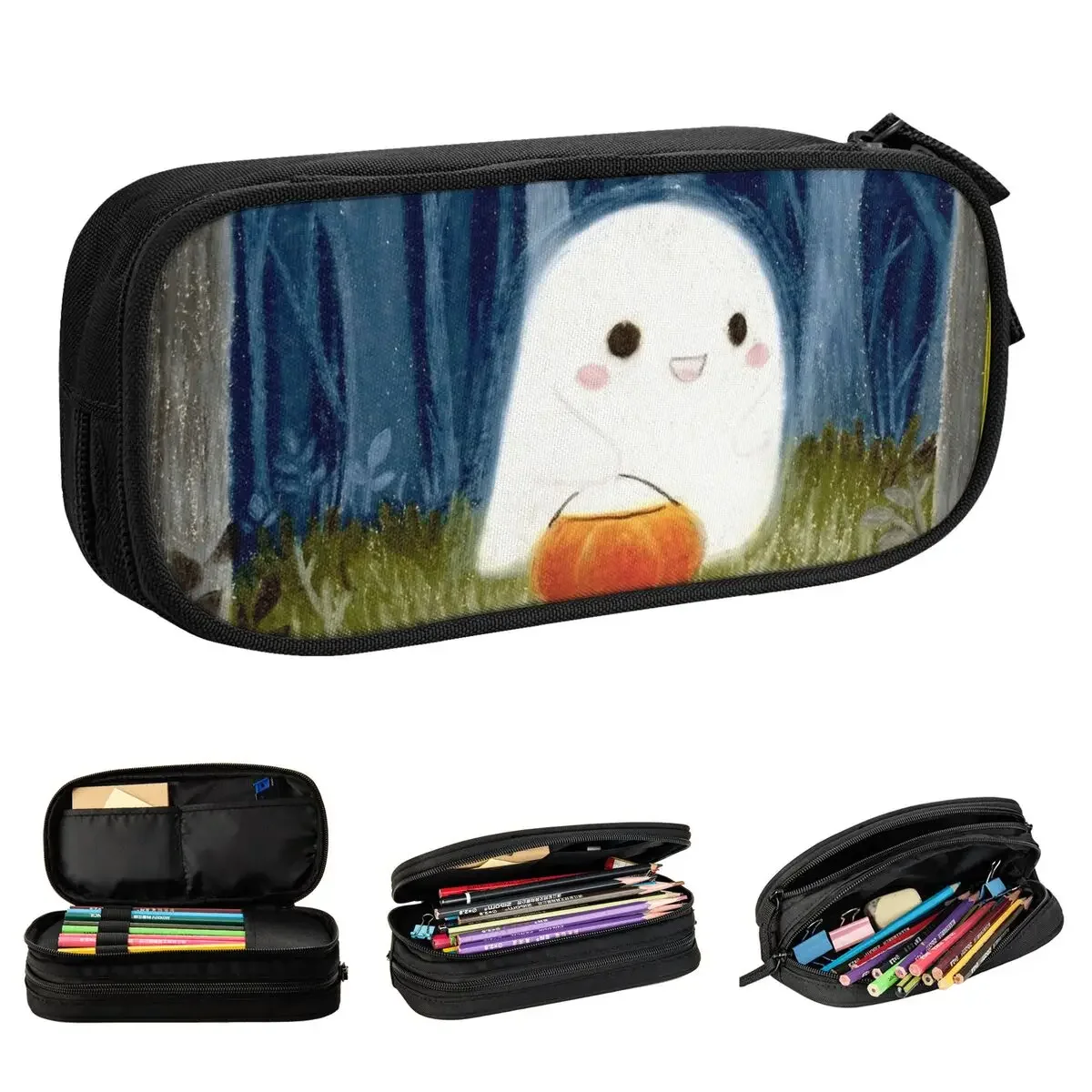 Classic Cute Cartoon Ghost Pumpkin Pencil Cases Holloween Pencilcases Pen Box Student Big Bags Students School Gifts Stationery