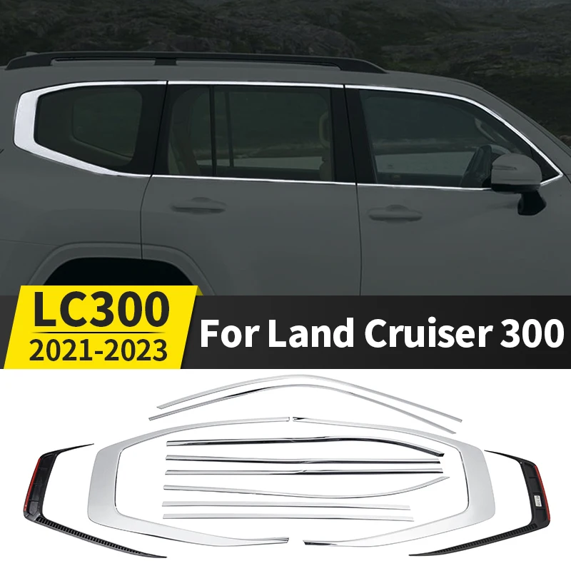 For Toyota Land Cruiser 300 2022 Lc300 Window Exterior Decoration Accessories, Upgrade Stainless Steel Trim Strip,