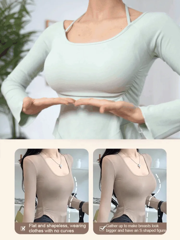 Small breasts bigger when pushed together Half-cup lift shrink bra Upper support for accessory breasts Anti sagging sexy bra