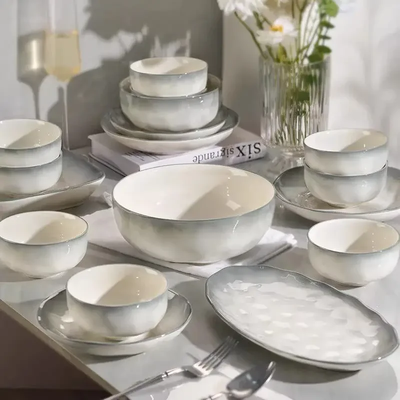 

CL Jingdezhen Premium Sense Set Household Dishes Housewarming Dishes and Ceramic Underglaze Color Meal