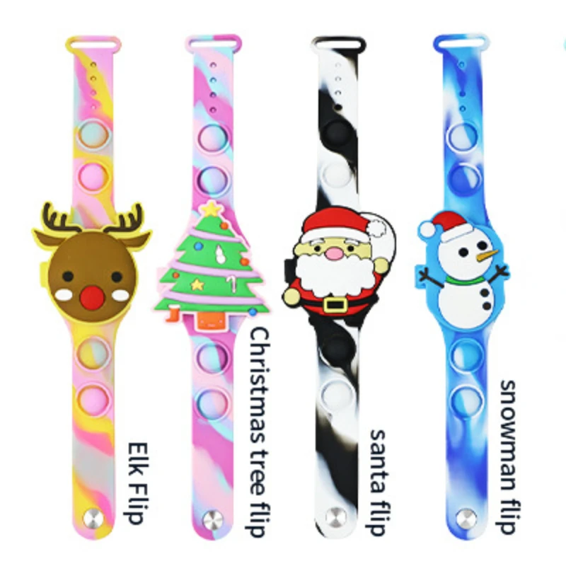 Kids Sports Watches Toys Cartoon Santa Claus Christmas Tree Elk Bell Silicone Children Digital Watch Boys Girls Christmas Gifts