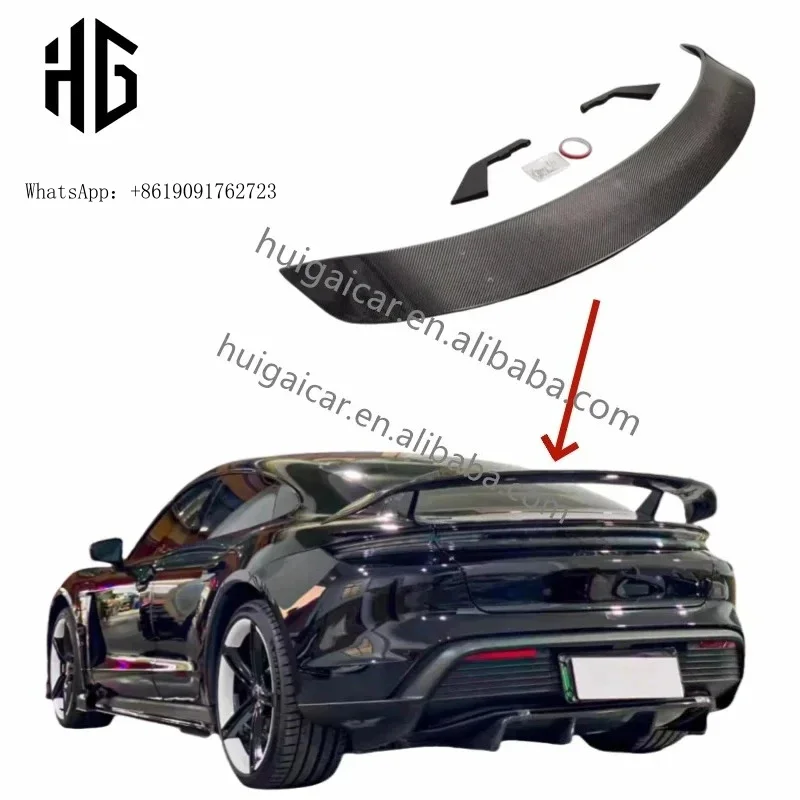 

Глянцевый задний спойлер багажника из углеродного волокна в стиле RZ, автомобильные аксессуары для 4S, внешний хвостовой спойлер, комплект кузова