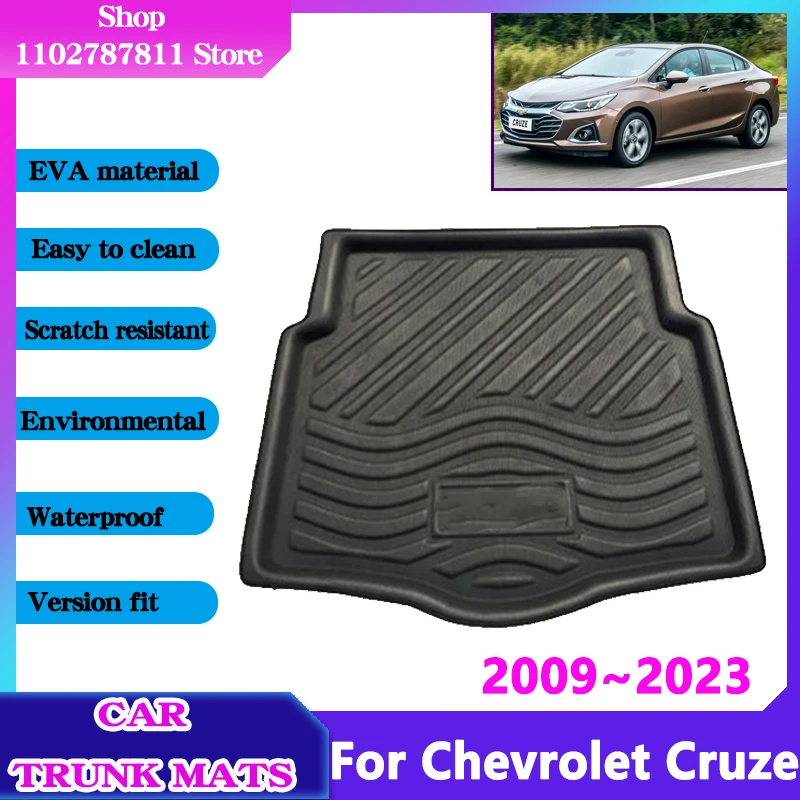 

Car Trunk Mats for Chevrolet Cruze Accessories 2009~2023 Sedan Waterproof Anti-Slip Cargo Storage Pad Luggage liner EVA Material