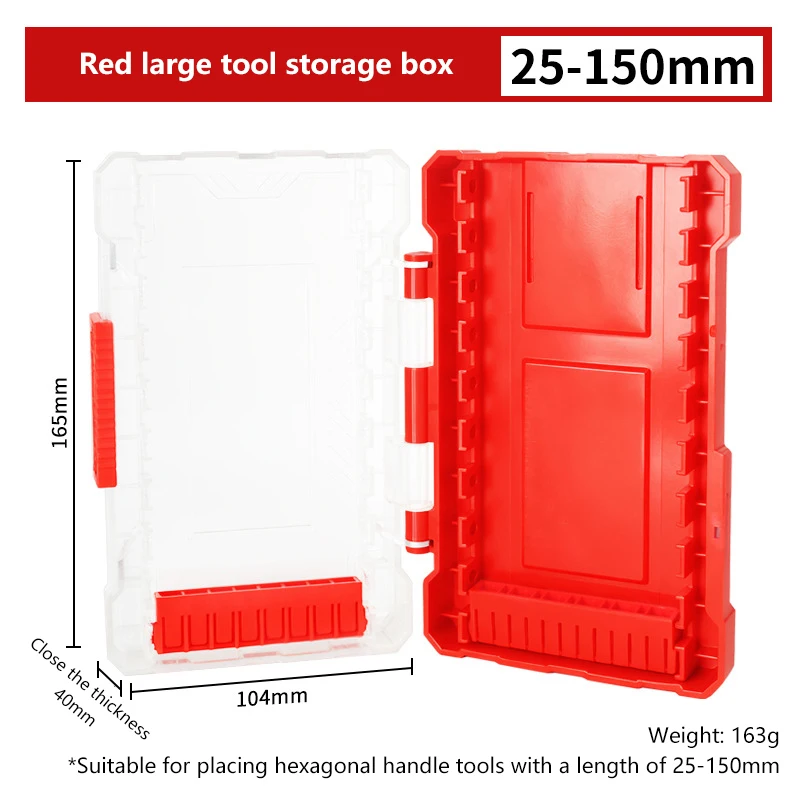 1Pcs Drill Bit Storage Case Portable 6.35mm Hex Drill Bit Case 5 Sizes Water Resistant PVC Detachable Holder Hangable Storage