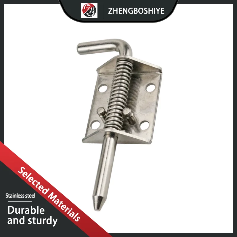 

304 Stainless Steel With Spring L-Shaped Telescopic Pin Industrial Machinery Equipment Box Cabinet Door Hinge