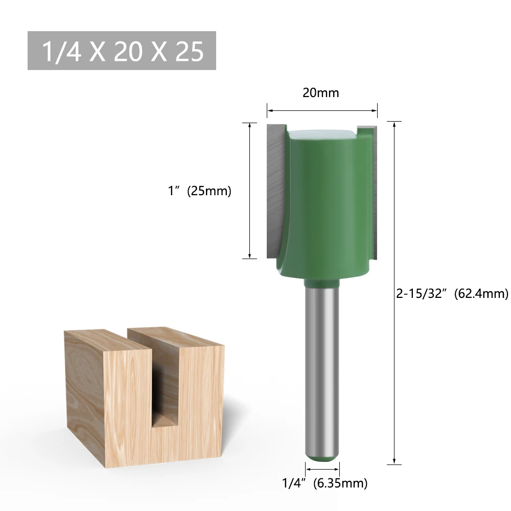 LAVIE 1pc 1/4mm Shank Straight Bit Tungsten Carbide Double Flute Router Bits Milling Cutter For Wood Woodwork Tool C07-002