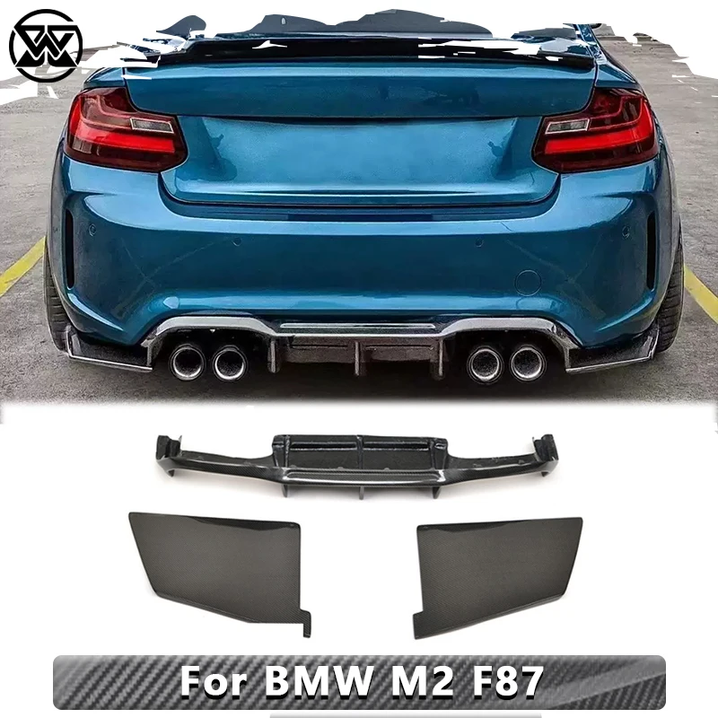 Carbon Fiber Rear Bumper Lip Diffuser For BMW M2 F87 M2C 2014-2020 Car Rear Lip Spoiler Splitter MTC Style Diffuser