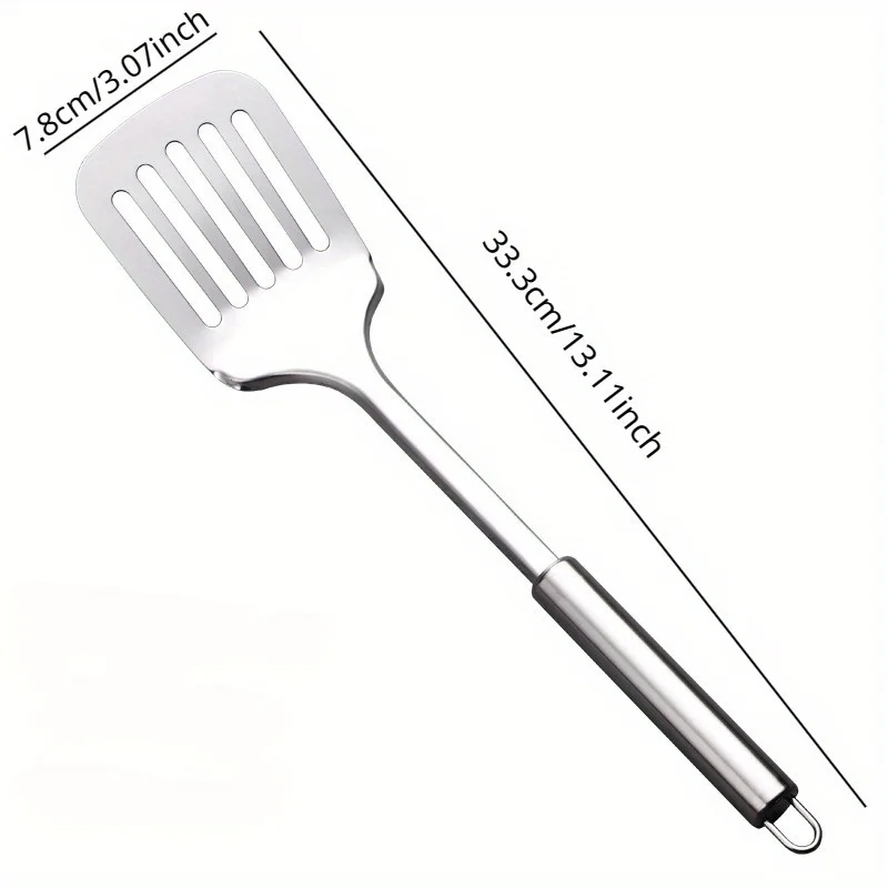Stainless Steel Kitchenware for Household Cooking Spatula，Stainless Steel Slotted Turner Kitchen Cooking Spatula Saute Steak