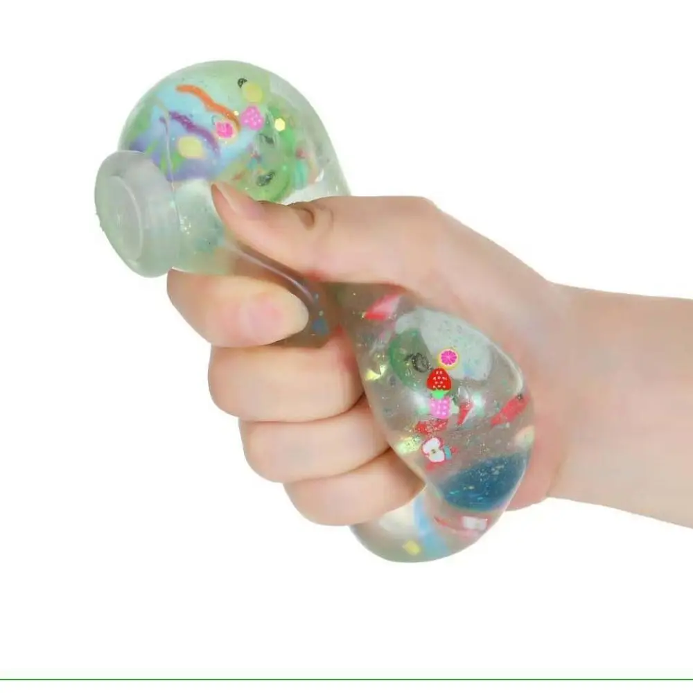 Transparent Fruit Bottle Squeeze Colorful Random Color Transparent Bottle Fidget Sticky Simulation Candy