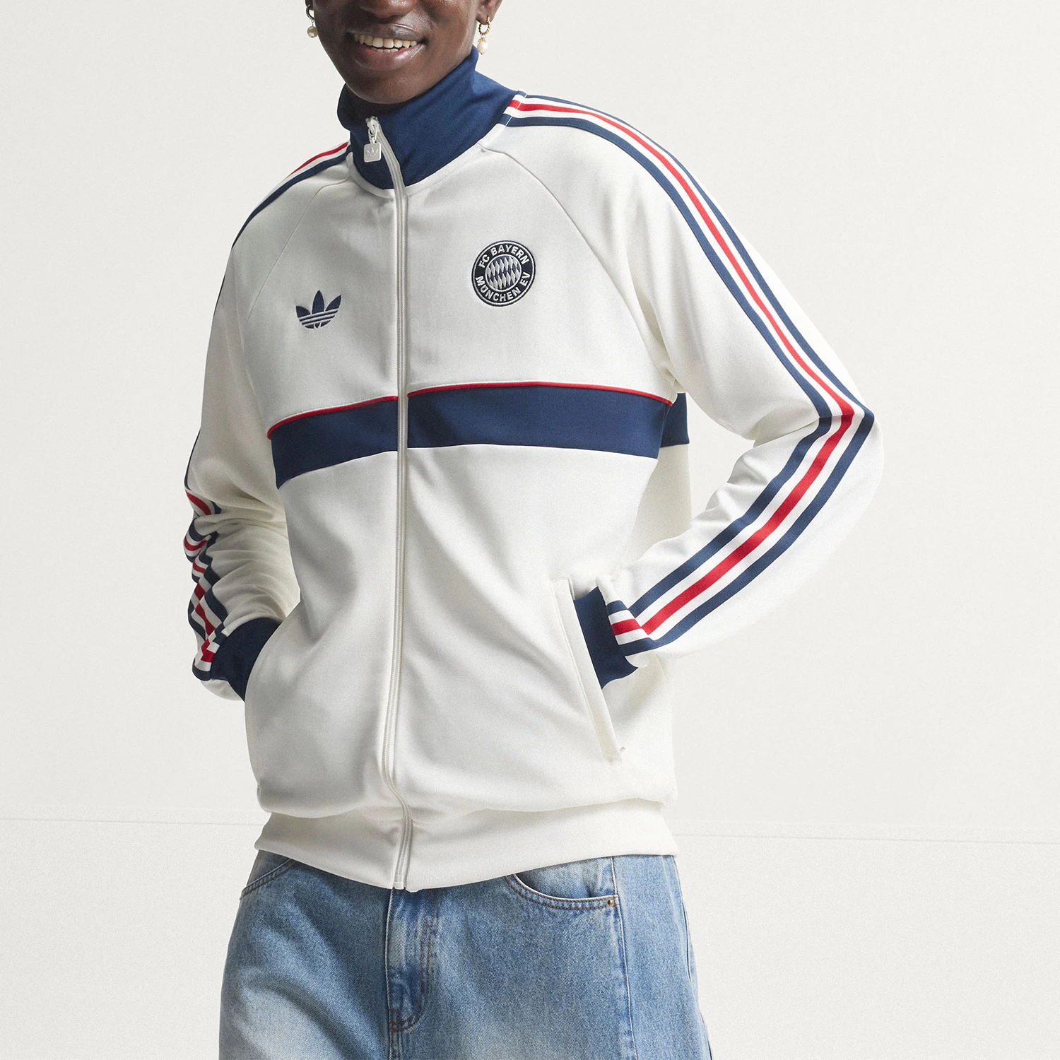 Adidas genuine clover men's soccer casual zipper sports jacket KG2241