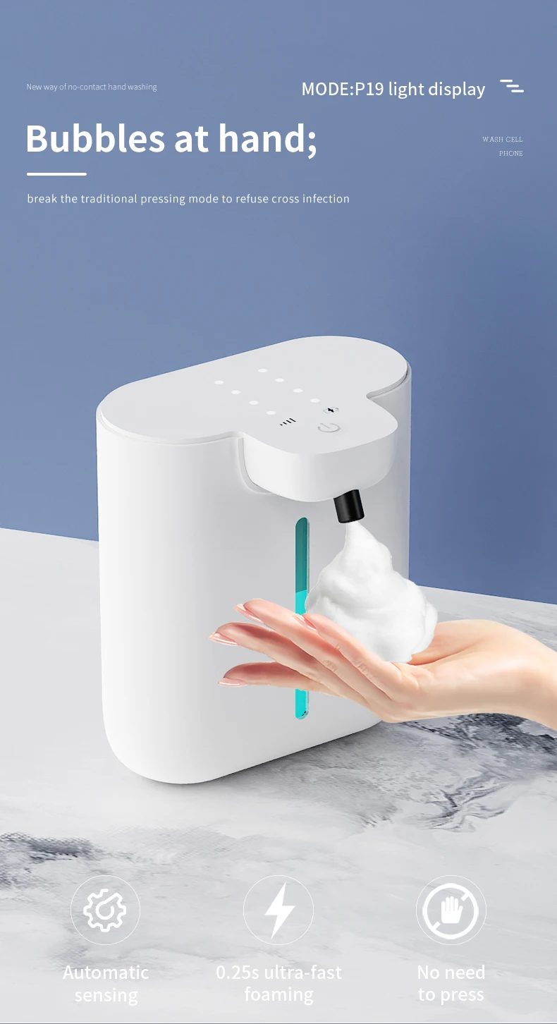 Intelligent Light Indicator Soap Dispenser 500ML Capacity Automatic Hand Sanitizer Suitable for Wall Mounting or Desktop Use