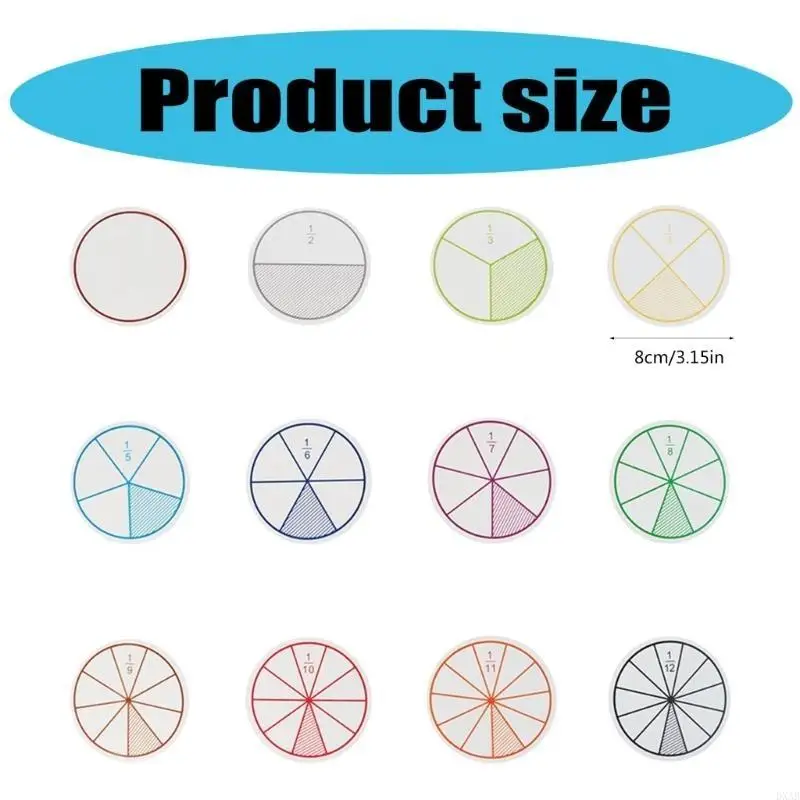 DXAB 12/16PCS CLASSROOM CARRALCES DORCLES PROPS FRACTIONS CORCLES