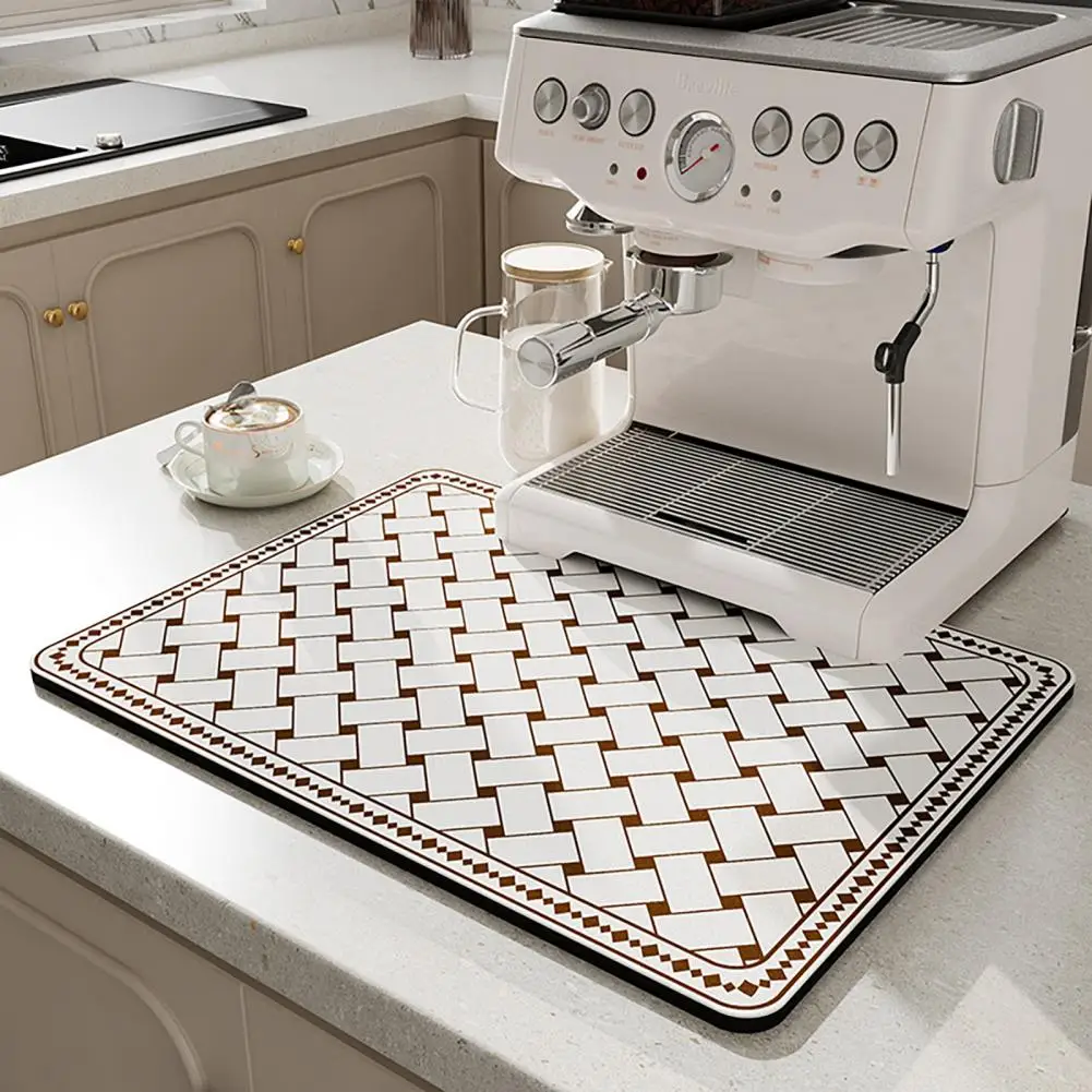 

Durable Abstract Geometric Print Foldable Dinner Table Countertop Coffee Maker Dish Drying Pad Coffee Shop Supplies