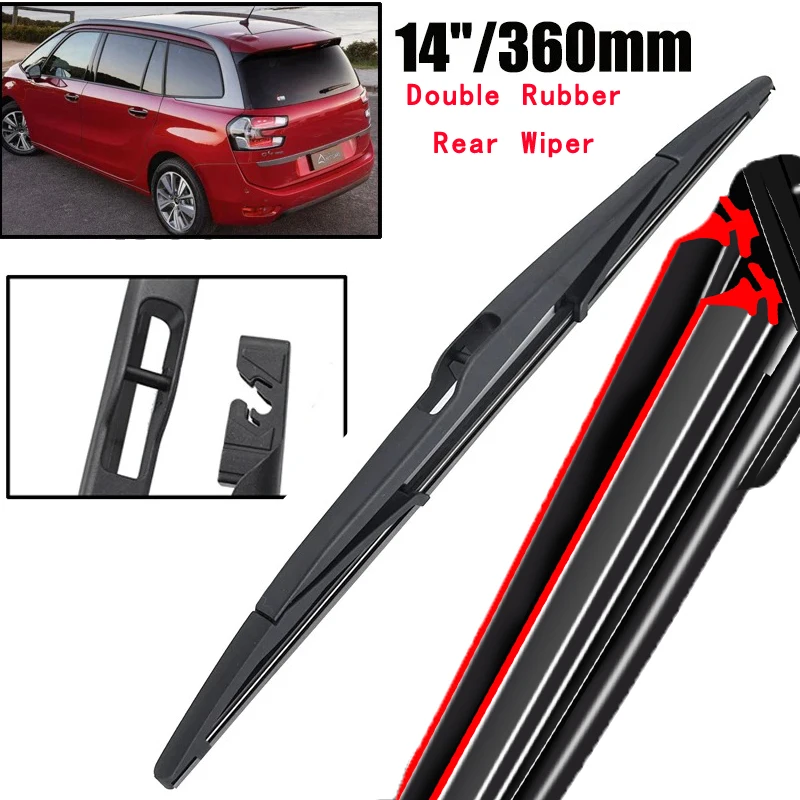 

Car Wiper 14" Rear Wiper Blade For Citroen C4 Picasso MK2 2014 - 2022 Windshield Windscreen Tailgate Window Rain Brush