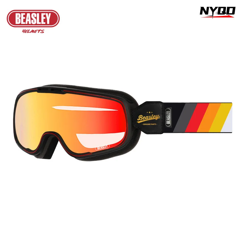 BEASLEY Vintage Helmet Motorcycle Goggle 4 Seasons Windshield Motorcycle Riding Sandproof Glasses