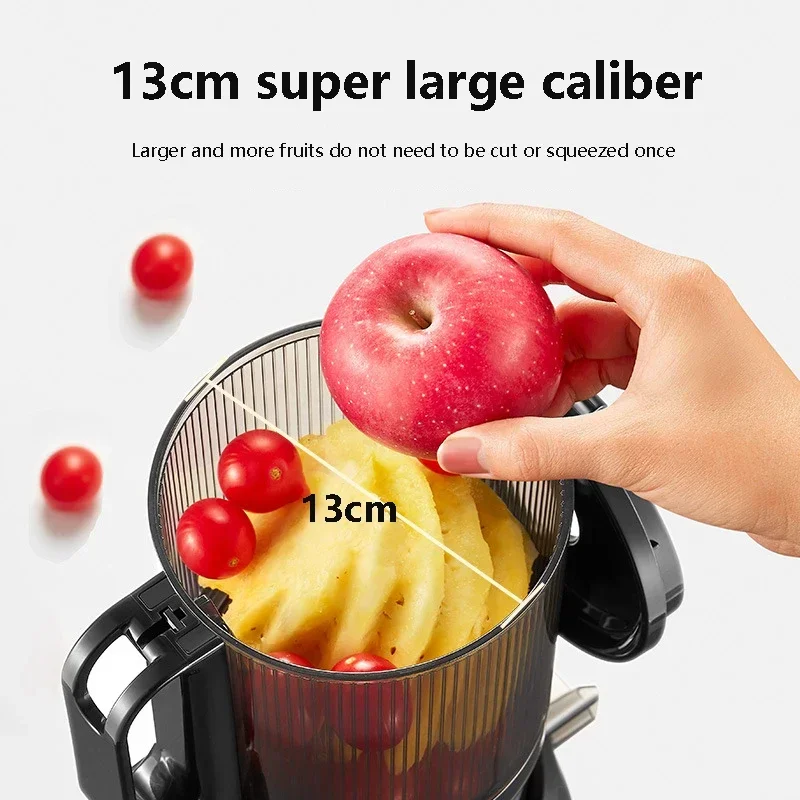 Slow Juicer Cold Press Household Residue Separation Large Caliber Fully Automatic Fruit and Vegetable Juice Extractor220V