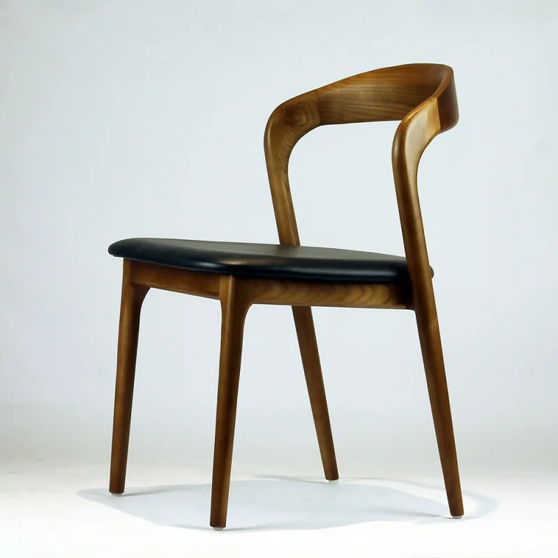 Nordic solid wood dining chair, hotel negotiation chair, cafe chair, ash wood backrest book chair [SP-EC905]
