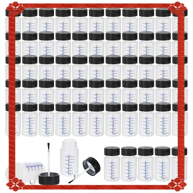 

24-Hour Delivery Empty Paint Containers 60 Pieces 50Ml Touch Up Paint Bottle With Brush,And Mixing Ball For Fixing Car Scratches