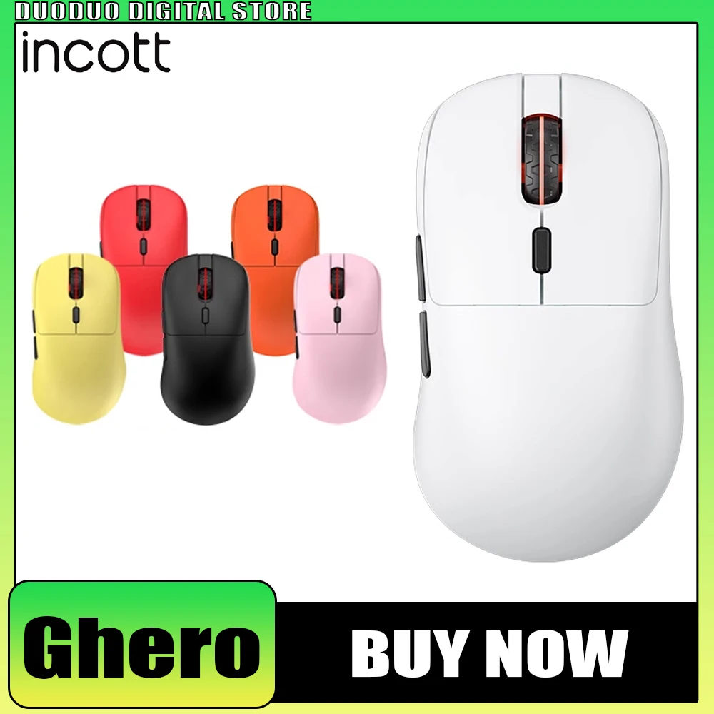 

Беспроводная мышь Incott GHERO, двойной режим, низкая задержка, PAW3395, датчик RGB, игровая мышь, эргономика, аксессуары для ПК, геймеров, офисные подарки