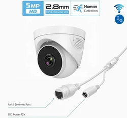 Kamera kopułkowa IP WIFI 5MP HD bezprzewodowa kamera bezpieczeństwa CCTV gniazdo karty SD audio do obsługi wewnętrznej widzenia smartfona