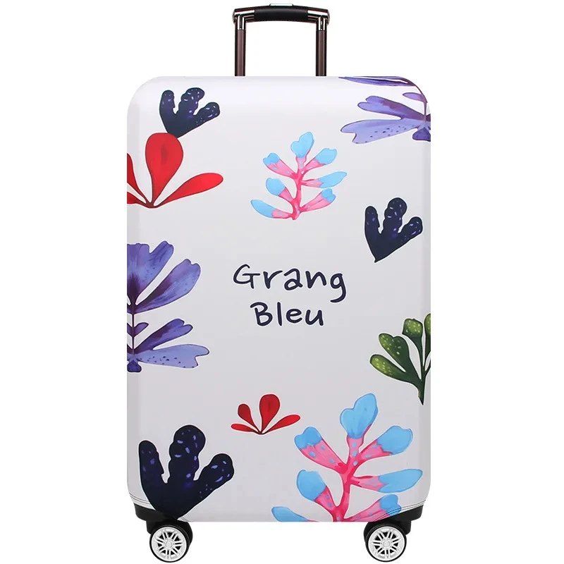 Elasticity Travel Luggage Cover for 18-32 Inch Plant Print Traveling Essentials Accessories Trolley Protective Suitcase Case