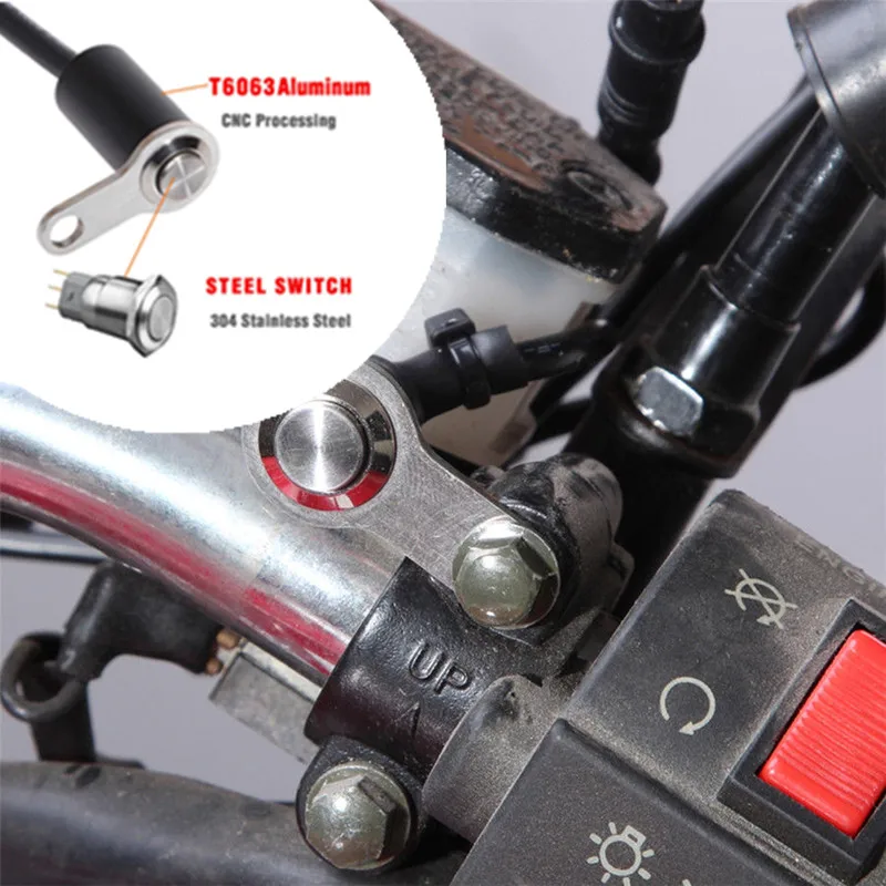 Universal 12V Motorcycle Handlebar Reset Switch Button Waterproof Engine ON-OFF Toggle