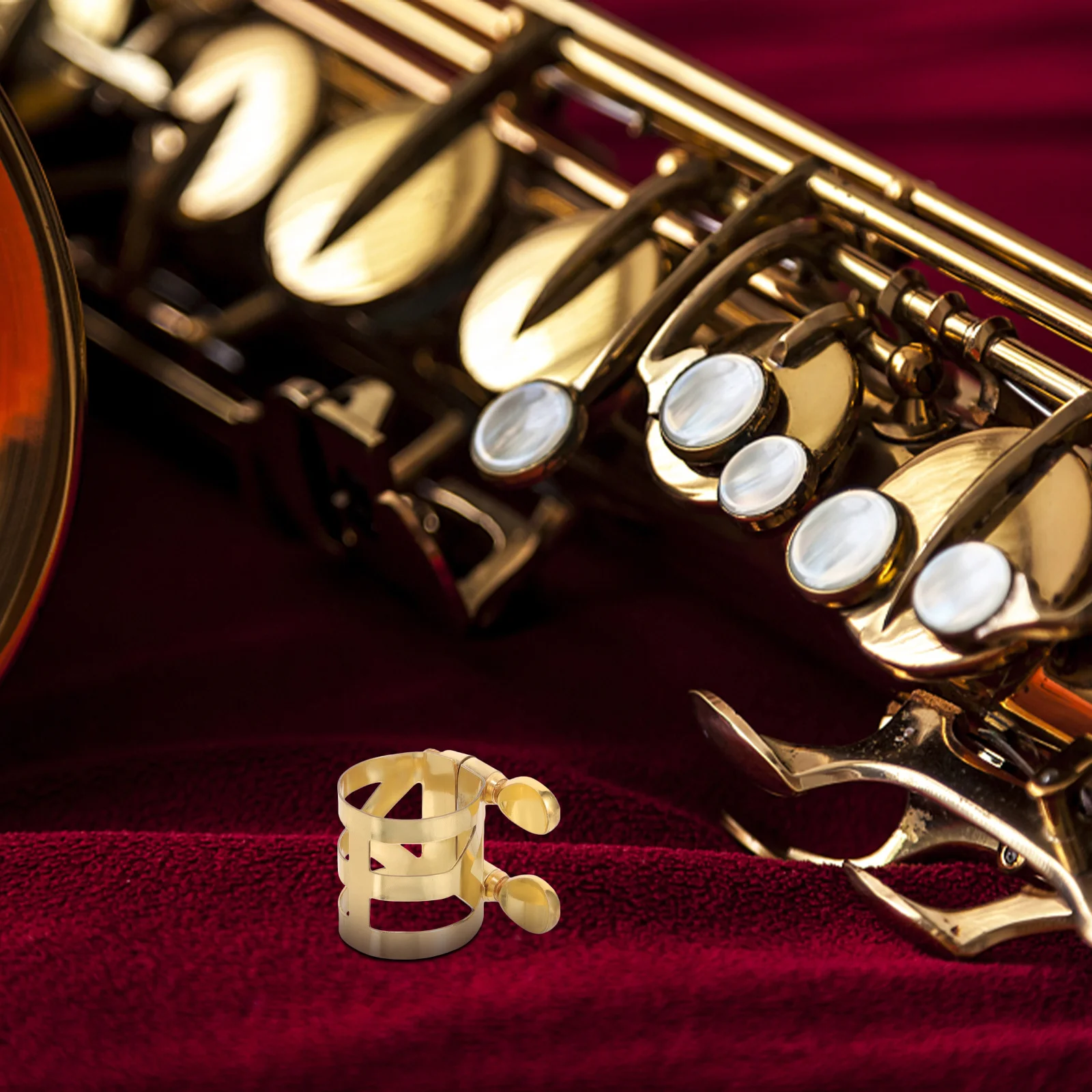 

Adjustable Clip Alto Saxophone Copper Ligature Durable Metal Sax Parts Compatible With Various Models Saxophone Supplies
