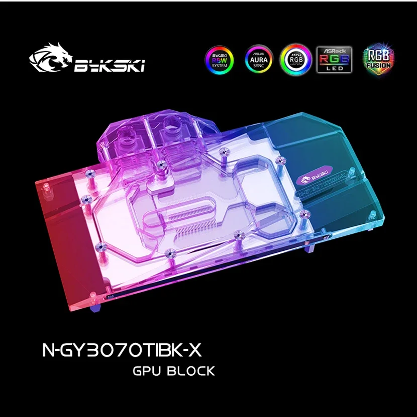 Bykski GPU Water Block For GALAX RTX 3070 Graphics Card / with Backplane Radiator Coolling / VGA Block,MB/SYNC N-GY3070TIBK-X